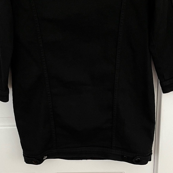 J Brand Black Denim Maxi Jacket Women’s Size Small Grunge Punk Minimalist New - Picture 10 of 16